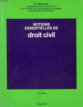 Couverture du produit · Notions essentielles de droit civil