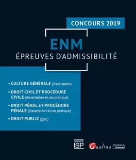 Couverture du produit · ENM - Épreuves d'admissibilité - Concours 2019