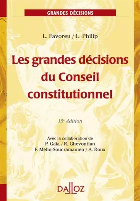 Couverture du produit · Les grandes décisions du Conseil constitutionnel