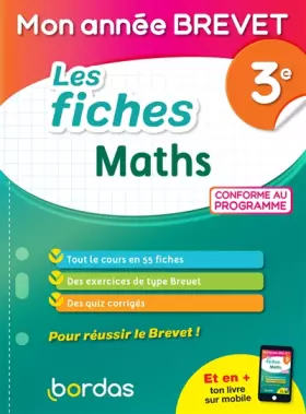 Couverture du produit · Mon Année Brevet Les fiches Maths 3e
