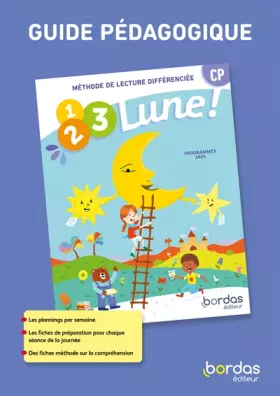 Couverture du produit · 1, 2, 3, lune - méthode de lecture CP - 2024 - Guide pédagogique