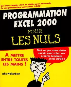 Couverture du produit · Programmation Excel 2000 pour les nuls