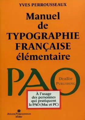 Couverture du produit · Manuel de typographie française élémentaire, 5ème édition