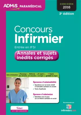 Couverture du produit · Concours infirmier - Entrée IFSI - Annales et sujet corrigés