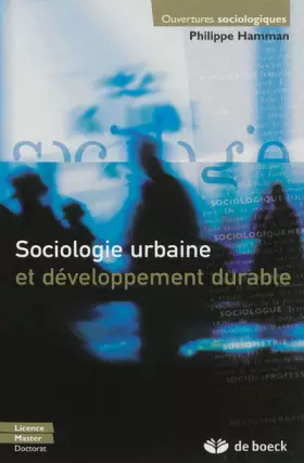 Couverture du produit · Sociologie urbaine et développement durable