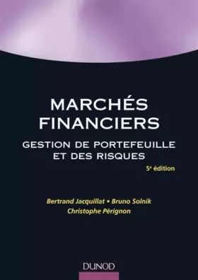 Couverture du produit · Marchés financiers : Gestion de portefeuille et des risques
