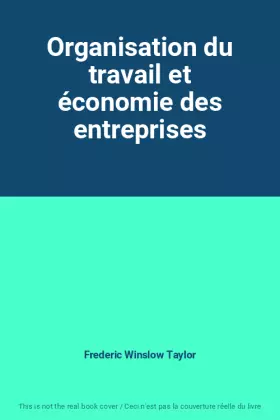 Couverture du produit · Organisation du travail et économie des entreprises