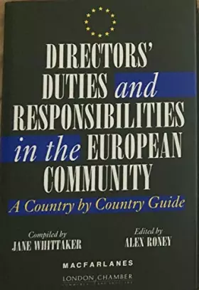 Couverture du produit · Directors' duties and responsibilities in the European Community: A country by country guide