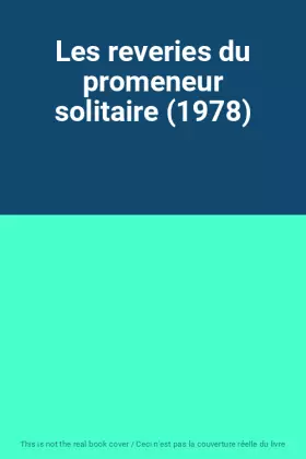 Couverture du produit · Les reveries du promeneur solitaire (1978)