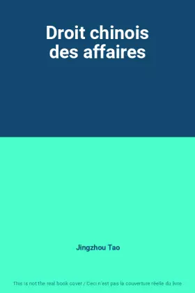 Couverture du produit · Droit chinois des affaires