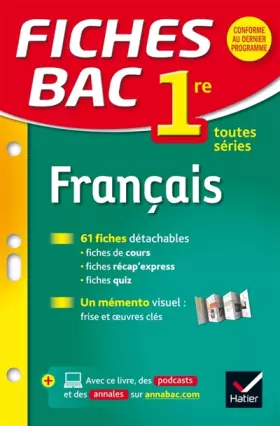 Couverture du produit · Fiches bac Français 1re toutes séries: fiches de révision - Première séries générales et technologiques