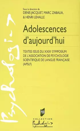 Couverture du produit · ADOLESCENCES AUJOURD HUI