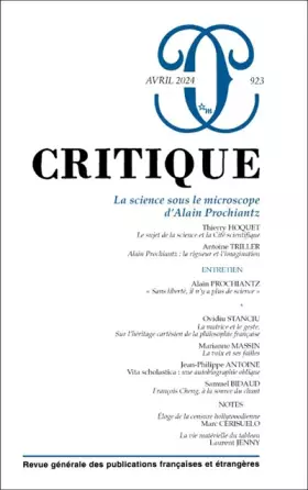 Couverture du produit · Critique 923: LA SCIENCE SOUS LE MICROSCOPE D¿ALAIN PROCHIANTZ (923)