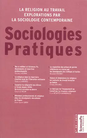 Couverture du produit · Sociologies pratiques 39, 2019