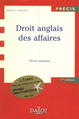 Couverture du produit · Droit anglais des affaires