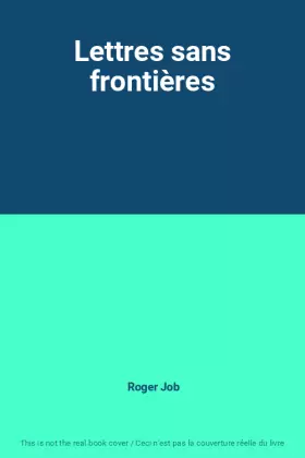 Couverture du produit · Lettres sans frontières