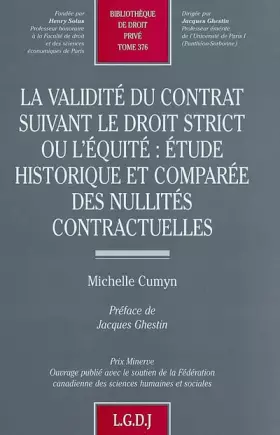 Couverture du produit · La validité du contrat suivant le droit strict ou l'équité