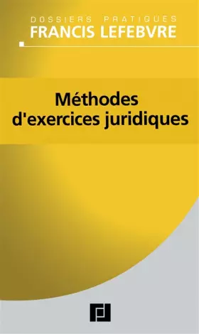 Couverture du produit · Méthodes d'exercices juridiques