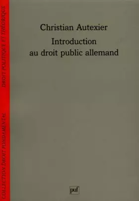 Couverture du produit · Introduction au droit public allemand