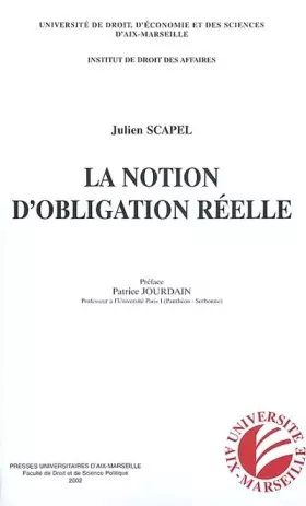 Couverture du produit · La Notion D'Obligation Reelle
