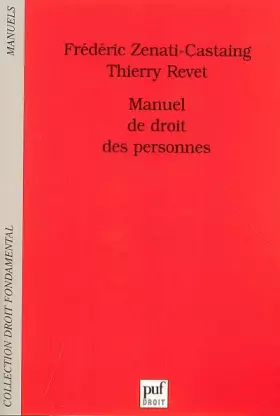 Couverture du produit · Manuel de droit des personnes