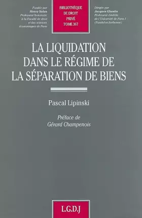 Couverture du produit · la liquidation dans le régime de la séparation de biens (367)