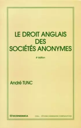 Couverture du produit · Le droit anglais des sociétés anonymes