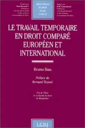 Couverture du produit · Le travail temporaire en droit comparé européen et international