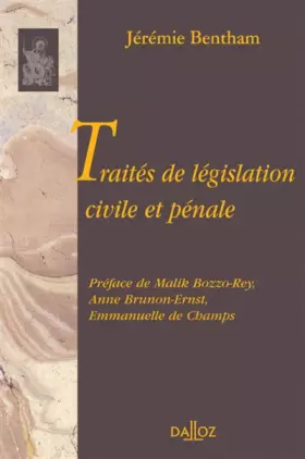 Couverture du produit · Traités de législation civile et pénale - Réimpression de l'édition de 1802