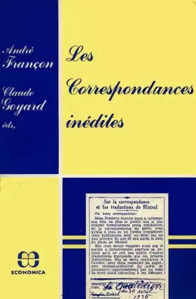 Couverture du produit · Les correspondances inédites