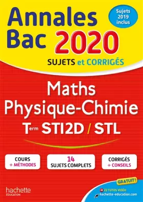 Couverture du produit · Annales Bac 2020 Maths Physique-Chimie Tles STI2D-STL