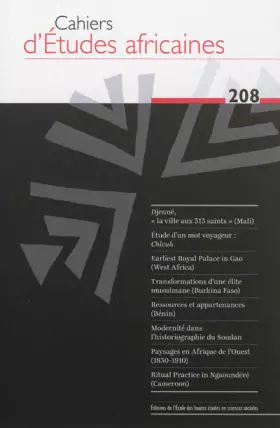 Couverture du produit · CAHIERS D ETUDES AFRICAINES 208