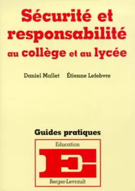 Couverture du produit · Sécurité et responsabilité au collège et au lycée