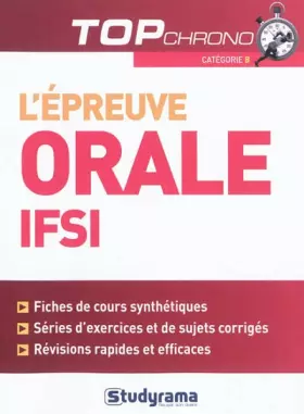 Couverture du produit · L'épreuve orale IFSI catégorie B