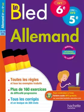 Couverture du produit · Cahier Bled Allemand niveau A1 : 6e LV1 / 5e LV2