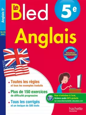 Couverture du produit · Cahier Bled - Anglais 5e - Nouveau programme 2016