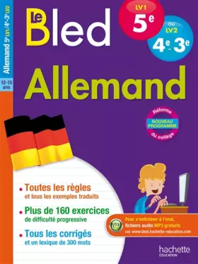 Couverture du produit · Cahier Bled Allemand niveau A2 : 5e LV1 / 4e-3e LV2