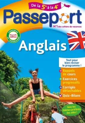 Couverture du produit · Passeport - Anglais - De la 5e à la 4e - Cahier de vacances 2025