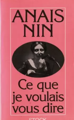 Couverture du produit · Ce que je voulais vous dire