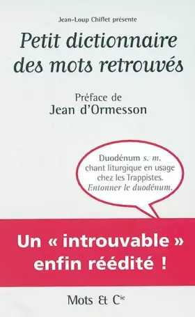 Couverture du produit · Petit dictionnaire des mots retrouvés