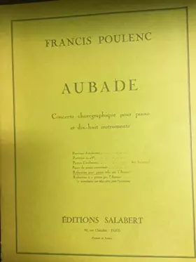 Couverture du produit · Aubade, Concerto Choregraphique pour Piano et 18 Instruments [Version for Solo Piano by the Composer]