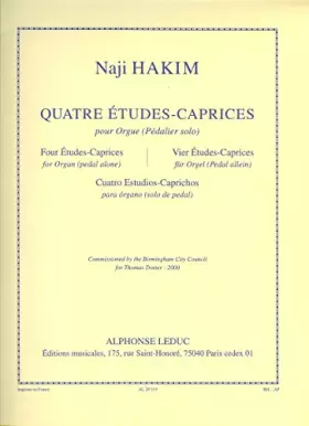 Couverture du produit · 4 Etudes-caprice - Orgue Composed By Naji Hakim.