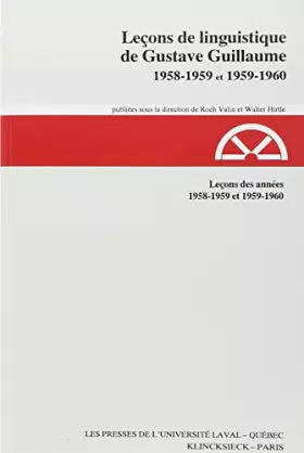 Couverture du produit · Leçons de linguistique (1958-1959 et 1959-1960), tome 13