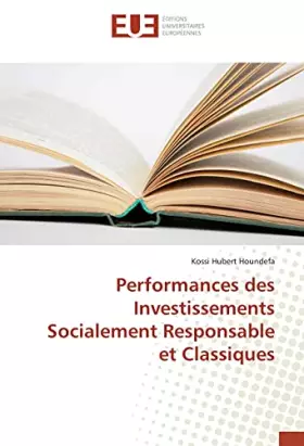 Couverture du produit · Performances des Investissements Socialement Responsable et Classiques