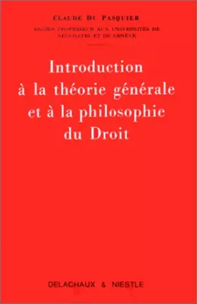 Couverture du produit · Introduction à la théorie générale et à la philosophie du droit