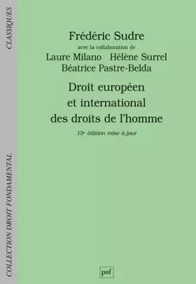 Couverture du produit · Droit européen et international des droits de l'homme