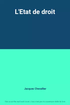 Couverture du produit · L'Etat de droit