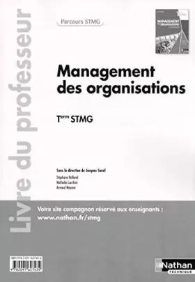 Couverture du produit · Management des organisations - Tle STMG - livre du professeur