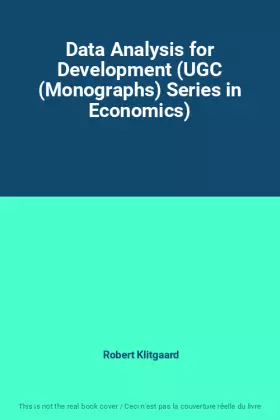 Couverture du produit · Data Analysis for Development (UGC (Monographs) Series in Economics)