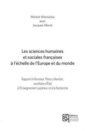 Couverture du produit · Les sciences humaines et sociales françaises à l'echelle de l'Europe